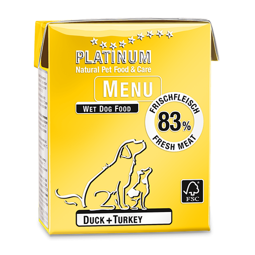 Platinum Natural Pet Food & Care Menu Duck + Turkey